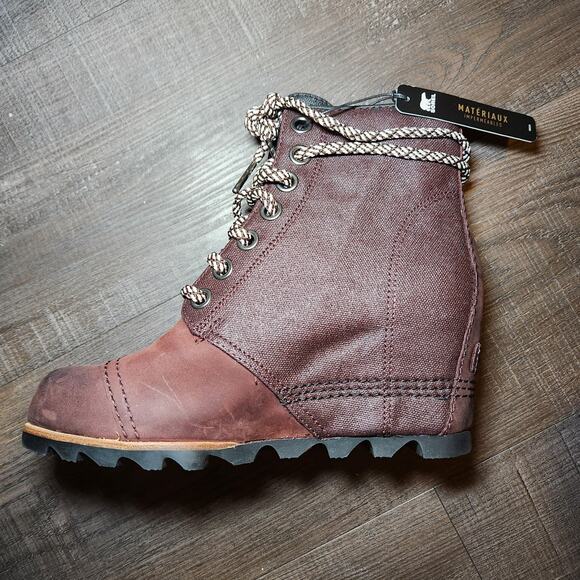 Sorel PDX Wedge Booties Women’s 8 Brown Waterproof Nubuck Lace Up NWOB - Picture 14 of 16